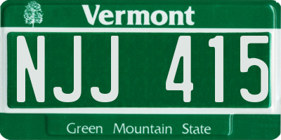 VT license plate NJJ415