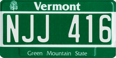 VT license plate NJJ416