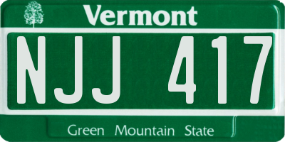 VT license plate NJJ417