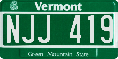 VT license plate NJJ419