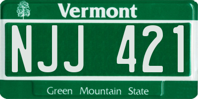 VT license plate NJJ421