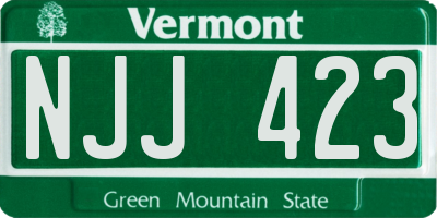 VT license plate NJJ423