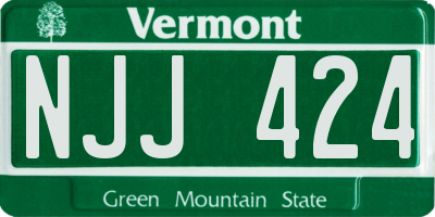 VT license plate NJJ424