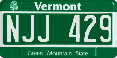VT license plate NJJ429