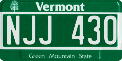VT license plate NJJ430
