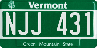 VT license plate NJJ431