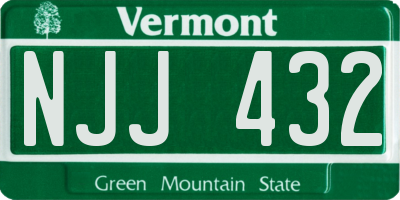 VT license plate NJJ432