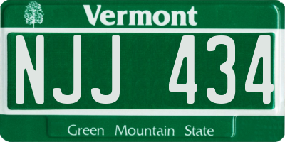 VT license plate NJJ434