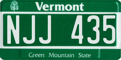 VT license plate NJJ435
