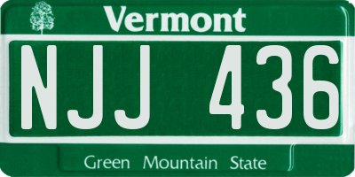VT license plate NJJ436