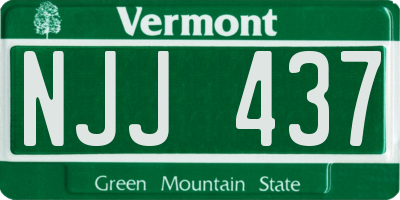 VT license plate NJJ437