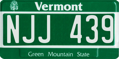 VT license plate NJJ439
