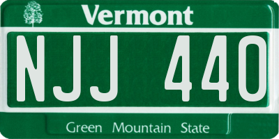 VT license plate NJJ440