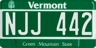 VT license plate NJJ442