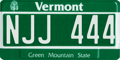 VT license plate NJJ444