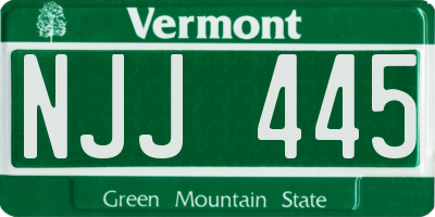 VT license plate NJJ445