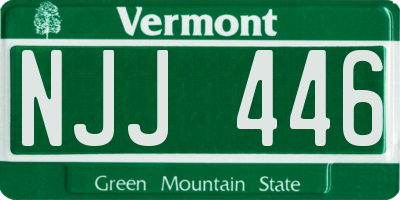 VT license plate NJJ446