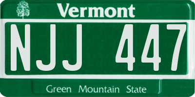 VT license plate NJJ447