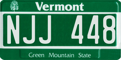 VT license plate NJJ448