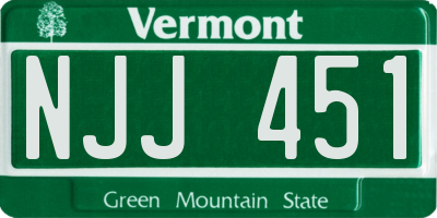 VT license plate NJJ451