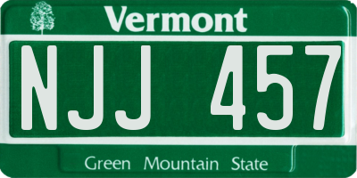 VT license plate NJJ457