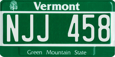 VT license plate NJJ458