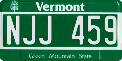 VT license plate NJJ459