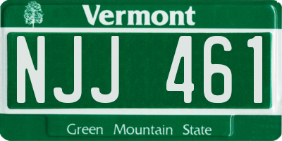VT license plate NJJ461