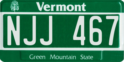 VT license plate NJJ467