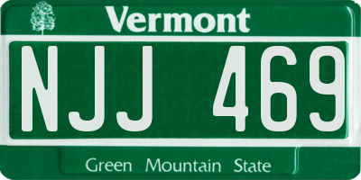 VT license plate NJJ469