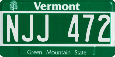 VT license plate NJJ472