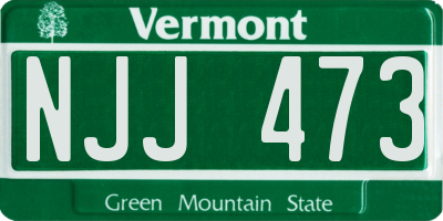 VT license plate NJJ473