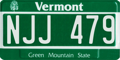 VT license plate NJJ479