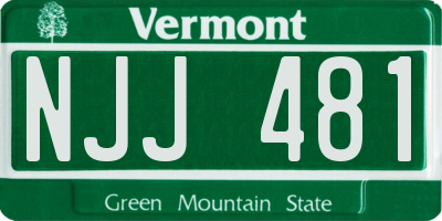 VT license plate NJJ481