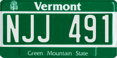 VT license plate NJJ491