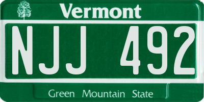 VT license plate NJJ492
