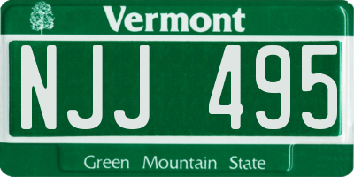 VT license plate NJJ495