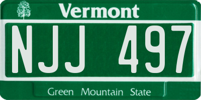 VT license plate NJJ497
