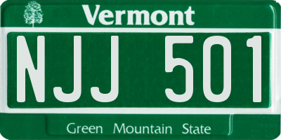 VT license plate NJJ501
