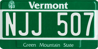 VT license plate NJJ507