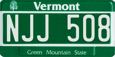 VT license plate NJJ508