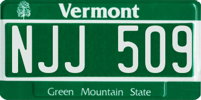 VT license plate NJJ509