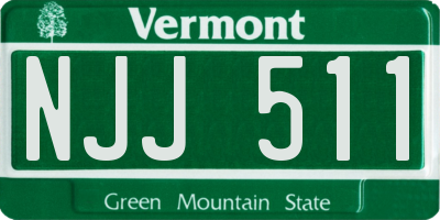 VT license plate NJJ511