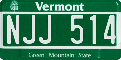 VT license plate NJJ514