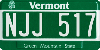 VT license plate NJJ517