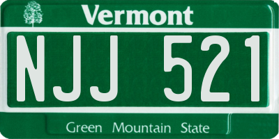 VT license plate NJJ521