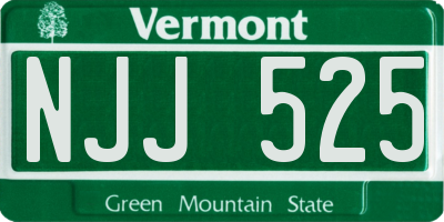 VT license plate NJJ525