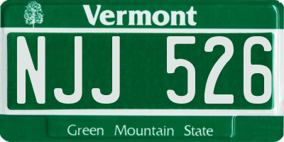 VT license plate NJJ526