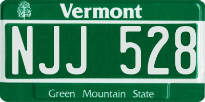 VT license plate NJJ528
