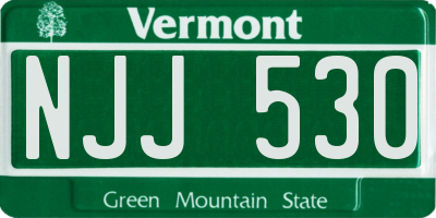 VT license plate NJJ530